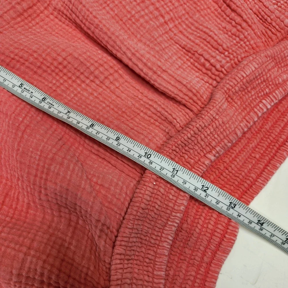 Aerie Pink Gauze Cargo Pants XL Regular Wide Leg Elastic Waist Coral Relaxed Fit